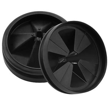 Imagem de Proteção contra respingos para trituração de lixo, pacote com 2 unidades atualizado para InSinkErator Evolution Series QCB-AM Tampa de ralo de pia removível, tampões de drenagem silenciosos removíveis, acessórios para triturador de lixo de 9,5 cm (preto, 2 peças)