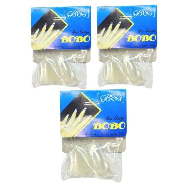 Imagem de Kit 72 Unhas Postiças Realista Bobo Transparente Quadrada