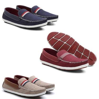 Imagem de Kit 3 Mocassim Masculino Oxford Bico Redondo Macio Conforto - Kreeper,