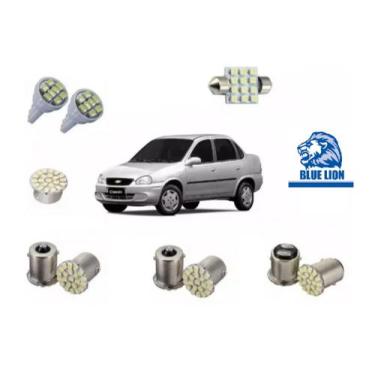 Imagem de Kit Lâmpadas Led Corsa Classic Sedan Teto Placa Ré Lanterna . - Blue l