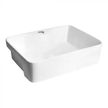 Imagem de Cuba de Banheiro Louça Semi Encaixe Retangular 48cm Sicília Branca - B