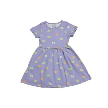 Imagem de Vestido Curto Roupa Infantil Criança Menina Tam 4-6-8 Malwee, Lilás, 6