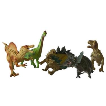 Imagem de Kit Brinquedo Infantil c/ 6 Dinossauros De Borracha - Company kids, di