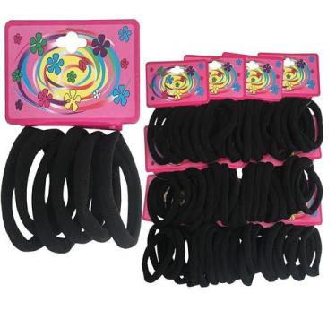 Imagem de Kit 120 Elásticos Preto Xuxinha Para Cabelo Infantil - Lynx produções