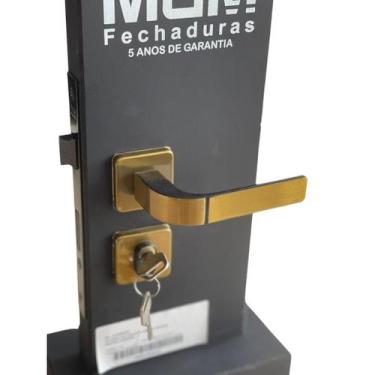 Imagem de Kit 4 Fechaduras Para Porta Externa Modena Bronze Latonado - MGM