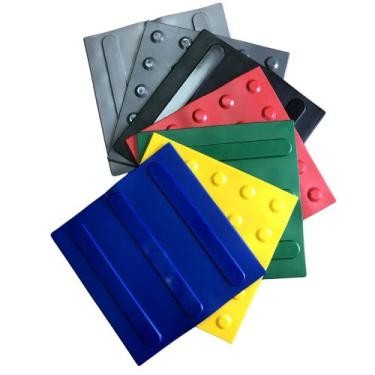 Imagem de Piso Tátil PVC 25x25cm Alerta - Dupla Face - 10 Peças - WAT Acessibili