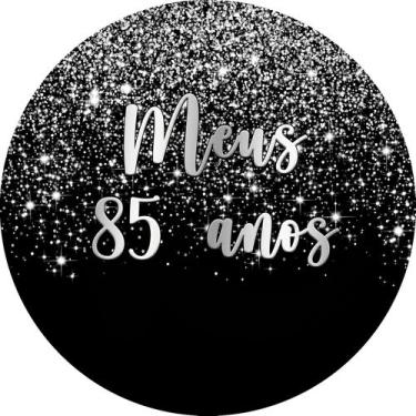 Imagem de Painel De Festa Redondo 1,50x1,50 - Efeito Glitter Prata Caindo Meus 8