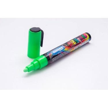 Imagem de Giz Líquido 5mm 8g Caneta Ponta Dupla Lousa Vidro Verde - Não informad
