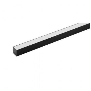Imagem de Perfil Sobrepor Para Fita Led 2 Metros Preto Difusor Leitoso - Delis
