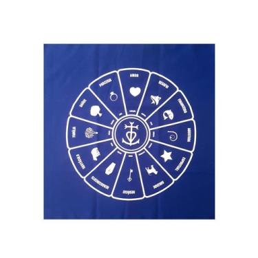 Imagem de Toalha Roda Cigana para Tarô Cigano Místico Azul Branco 70CM - Flash