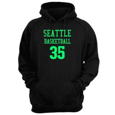 Imagem de Blusa Moletom Capuz Basquete Seattle Basketball número 35 - Loja Click
