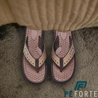 Imagem de chinelo Masculino Couro Pe Forte Confortavel Original, Marrom, 39