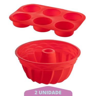 Imagem de kit Forma Cupcake Silicone e Forma Espiral Sortida Pudim - QUALITY HOU