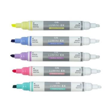 Imagem de Kit Marca Texto Lumini EX Apagável 5 Cores Pastel - CIS