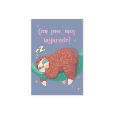 Imagem de Placa Decorativa Preguiça Frase Com sono, mas 30x40cm - Quartinhos