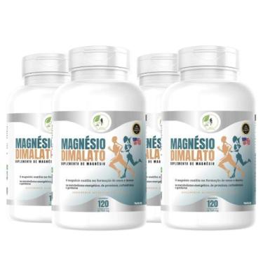 Imagem de KIT C/4 Potes Magnésio Dimalato Premium Puro 120 Cápsulas 500mg - Fits