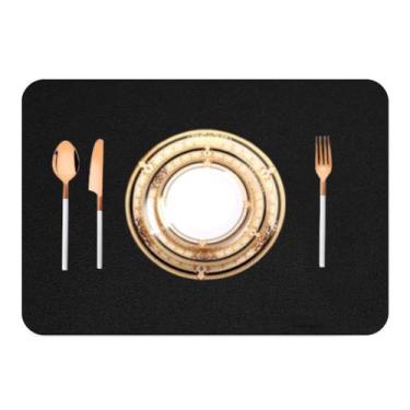 Imagem de Jogo Americano Sousplat Retangular 16 pçs Limpa Facil couro - GENERTOY