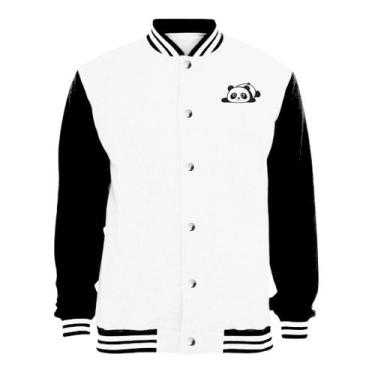 Imagem de Jaqueta Colegial Moletom Masculina Feminina Panda sem Bolso - Calttony