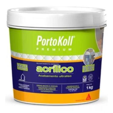 Imagem de kit 3 balde rejunte acrilico premium branco 1 KG portokoll azulejo por