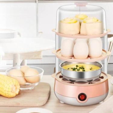 Imagem de Cozedor Elétrico Ovos Multifuncional A Vapor Rápido Cozinha Saudável -