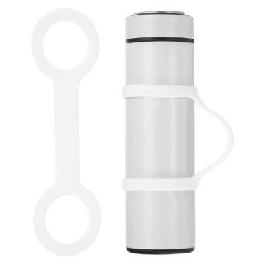 Imagem de PATIKIL Alça de suporte de garrafa de água, alça de água antiderrapante de silicone macio portátil para corrida ao ar livre, bicicleta, academia, corrida, transporte, branca