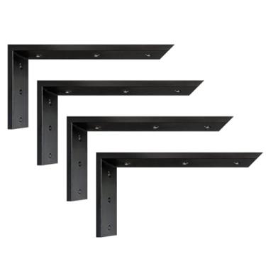 Imagem de Walwe Suporte De Bancada 10" 4 Unidades Suporte De Bancada De Granito 10" X 6" X 2 1/2" Suporte De Prateleira Resistente Suporte Em L Corbels De Lareira Para Bancadas De Madeira/Quartzo/Concreto/Lamin