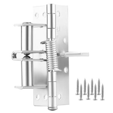 Imagem de Dobradiça de Porta Com Fechamento Automático Resistente, Dobradiça de Mola Automática de 4 Polegadas para Portas de Madeira Com Posicionamento de 90 Graus, Quase Invisível