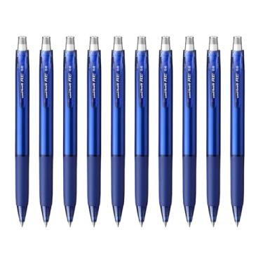 Imagem de Conjunto de 10 canetas esferográficas Mitsubishi Pencil Uni-ball R:E 0,5 mm azul cobalto apagável