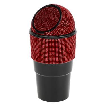 Imagem de TUCKBOLD Caixote do lixo portátil dos assentos dianteiros do carro vermelho 1 peça 9,9 cm comprimento 7,1 cm largura 20 cm altura plástico