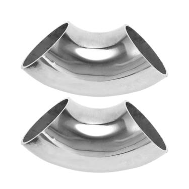 Imagem de Motoforti 2 peças 90 graus curva mandril cotovelo carro modificado tubo de escape tubulação 4.4 cm espessura OD 1,5 mm/16GA 45x125x1,2 mm 201 mm 201