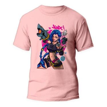 Imagem de Camiseta Jinx League Of Legends Arcane V02 Camisa Algodão - Kamisetas 