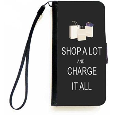 Imagem de Rikki Knight Compre muito e carregue toda a capa carteira flip preta com aba magnética para Apple iPhone 5c