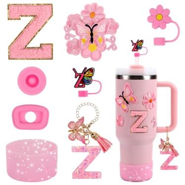 Imagem de Conjunto de acessórios de copo de 15 peças para copo Stanley Cup 850 g 1,134 g copo com alça, incluindo capa de canudo de silicone e bota, tampa à prova de derramamento, pingentes Stanley, pingente de