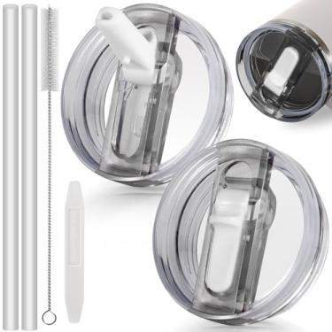 Imagem de ANTAND Pacote com 2 tampas removíveis à prova de vazamento de 1,134 g para Stanley Cup (branco e branco)