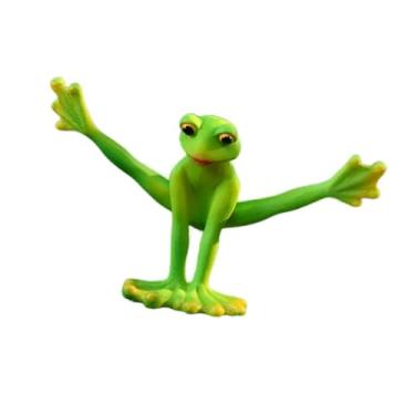 Imagem de WeiLaiKeQi Resina estatueta ioga sapo estátua artesanato decoração presente de animal escultura de animais para o quarto de sala de estar para sala de estar, Style a