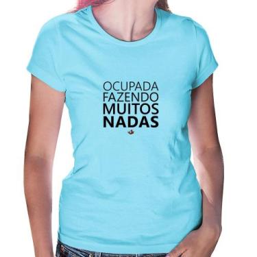 Imagem de Baby Look Ocupada fazendo muitos nadas - Foca na Moda, Azul bebê, P