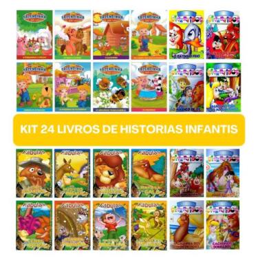 Imagem de Kit 24 livros de Historias Infantis - Clássicos - Fabulas - Fazendinha