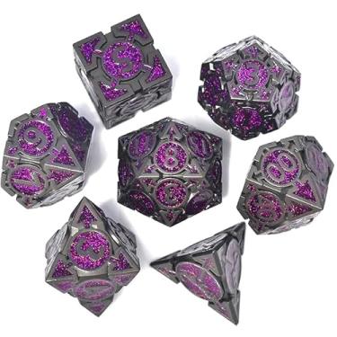 Imagem de Rule Dice Metal DND Dice Set - Purple Dungeons and Dragons Dice, Large Weighted Metallic D&D Dice Sets - Polyhedral Role Playing Dice for MTG RPG, D and D Dice with DND Gift Box(Purple)