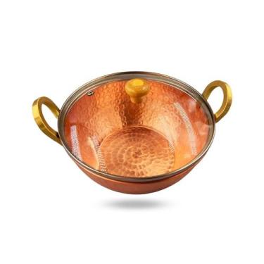 Imagem de Tacho de cobre 2 Litros (Tampa de Vidro) - Artesanato Líder