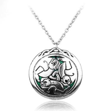 Imagem de Rxrpexjke Colar de prata de urso para mulheres, fantasia de Mérida, colar de prata esterlina, colar de joias para mulheres, comprimento: 61 cm, Trumpet, Liga de aço, Sem Pedra Preciosa