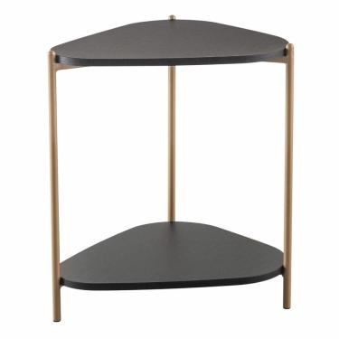 Imagem de Mesa Lateral de Apoio Orgânica Artesano 45 cm (Largura) em MDP Nero (Preto) e Pés em Aç...