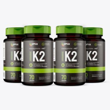 Imagem de Kit 4x - Vitamina K2 - MK7 - 70 cápsulas - Omix