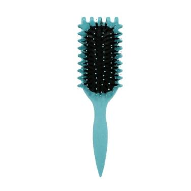 Imagem de Escova de estilo de cabelo cacheado para salão de beleza Escova de cabelo cacheado para pentear e modelar cachos masculinos e femininos Ferramentas para reduzir puxões (verde)