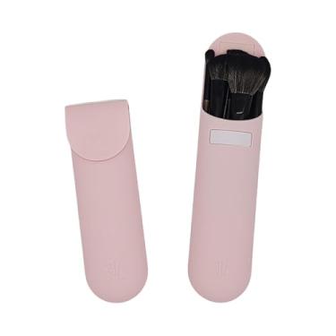 Imagem de SUSOYAOCHEN Suporte de pincel de maquiagem de silicone, bolsa de pincel de maquiagem de grande capacidade, bolsa portátil de cosméticos para viagem e uso diário, bolsa de pincéis cosméticos elegante e