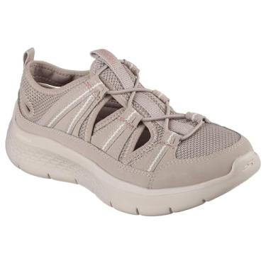 Imagem de Skechers Go Walk Flex feminino em movimento - Voyage, Cinzento-acastan, 41