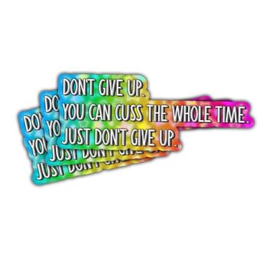 Imagem de Adesivo motivacional, Don't Give Up, You Can Cuss The Whole Time, Just Don't Give Up, Adesivo motivacional, Don't Give Up, 7,6 cm para laptop, garrafa de água, telefone, carro, janela, capacete,