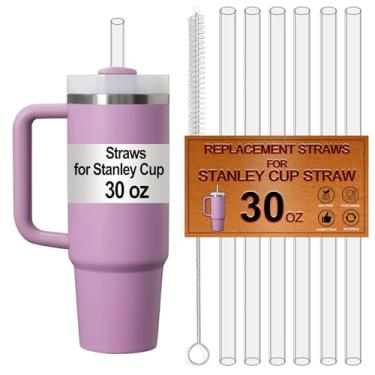Imagem de Pacote com 6 canudos de substituição para copo Stanley de 850 g, canudo para copo Stanley Quencher de 850 g, reutilizável, seguro para lava-louças, seguro para alimentos, livre de BPA, feito de