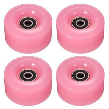 Imagem de YOKIVE 4 rodas de rolo, substituição de rolo de skate 82A com rolamentos de substituição de skate, ótimo para ambientes externos internos (rosa, 1,3 x 2,3)