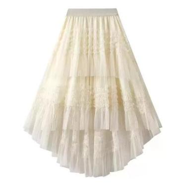 Imagem de F3743-Saia Midi Feminina Tule Babado Camadas Princesa M1920 - Xumi, Pa