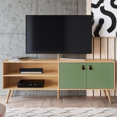 Imagem de Rack para TV Até 55 Polegadas Amber 2 Portas Savana Alecrim - Genialfl